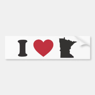 Autocollant De Voiture J'aime le Minnesota