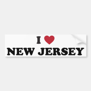 Autocollant De Voiture J'aime le New Jersey