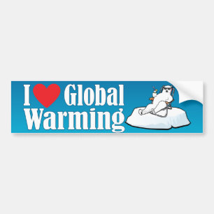 Autocollant De Voiture J'aime le réchauffement climatique
