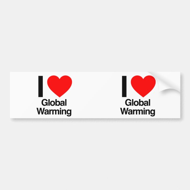 Autocollant De Voiture j'aime le réchauffement climatique (Devant)