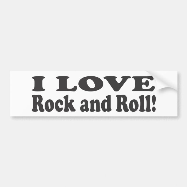 Autocollant De Voiture J'aime le rock et le roll ! (Devant)