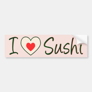 Autocollant De Voiture J'Aime Le Sushi