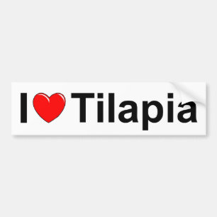 Autocollant De Voiture J'aime le Tilapia (de coeur)
