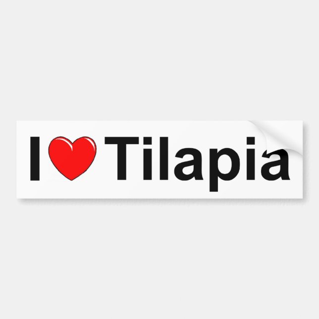 Autocollant De Voiture J'aime le Tilapia (de coeur) (Devant)