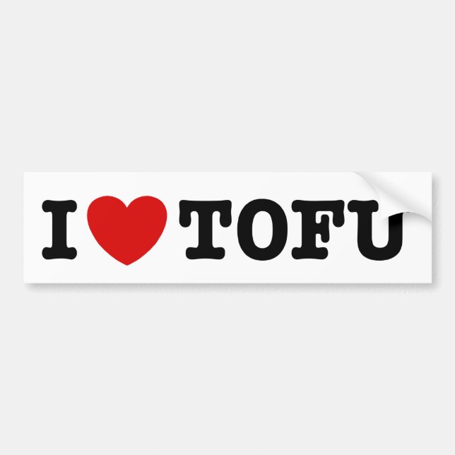 Autocollant De Voiture J'aime le tofu (Devant)