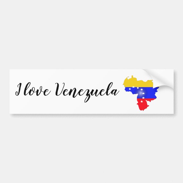 Autocollant De Voiture J'aime le Venezuela (Devant)