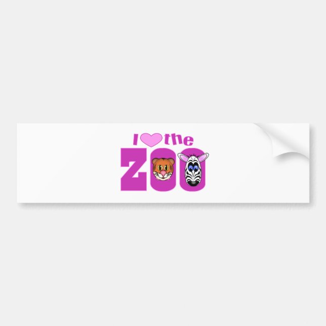 Autocollant De Voiture J'aime le Zoo (Devant)
