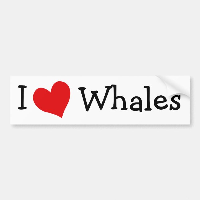 Autocollant De Voiture J'aime les baleines (Devant)