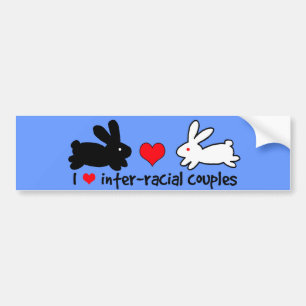 Autocollant De Voiture J'aime les couples Inter-raciaux