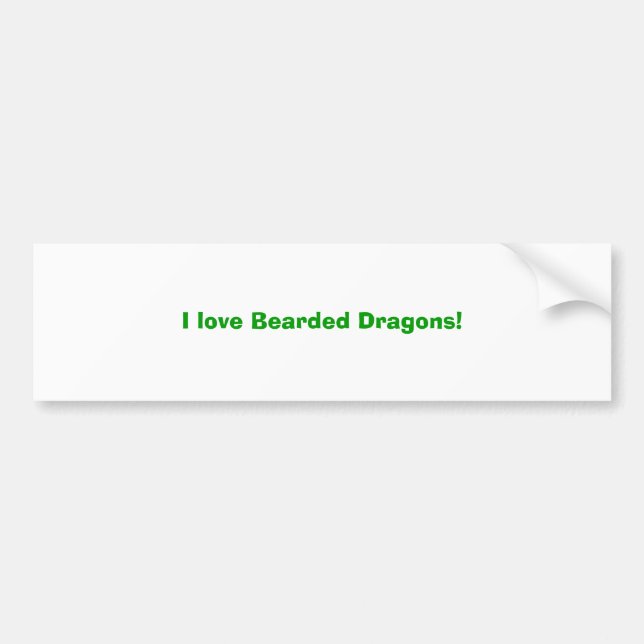 Autocollant De Voiture J'aime les dragons barbus ! (Devant)
