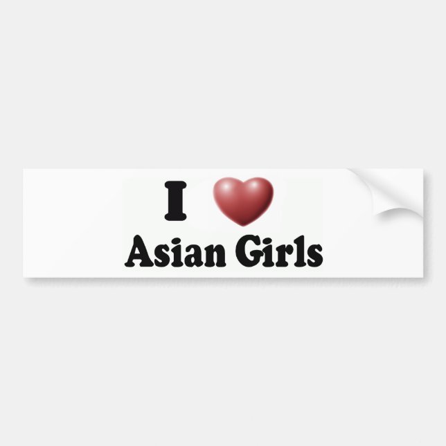 Autocollant De Voiture J'aime les filles asiatiques (Devant)