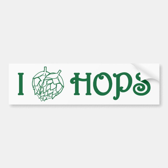 AUTOCOLLANT DE VOITURE J'AIME LES HOUBLON BUMPERSTICKER (Devant)