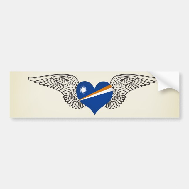 Autocollant De Voiture J'aime les Marshall Islands - ailes (Devant)