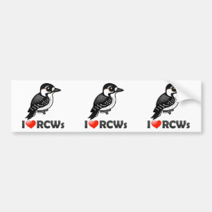 Autocollant De Voiture J'aime les piverts Rouges-cockaded