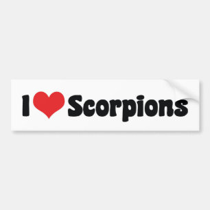 Autocollant De Voiture J'aime les scorpions cardiaques