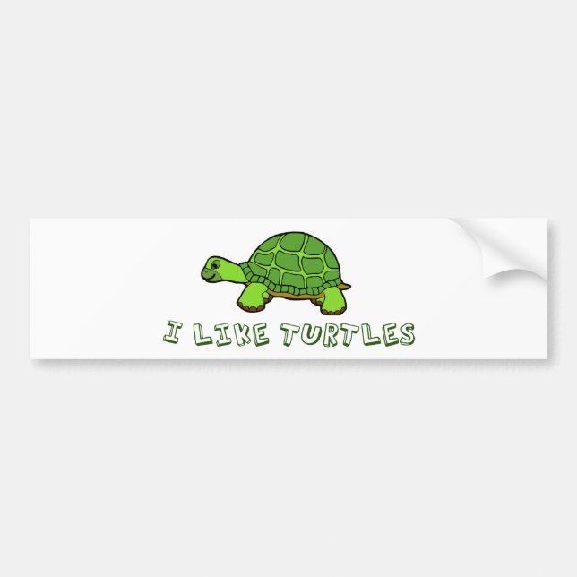Autocollant De Voiture J'Aime Les Tortues (Devant)