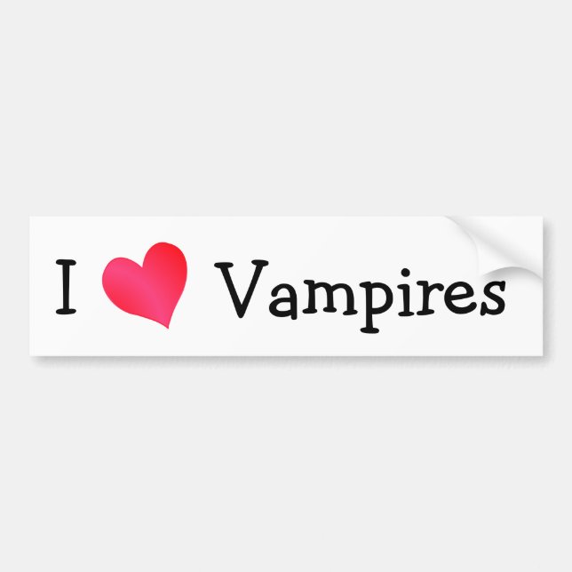 Autocollant De Voiture J'aime les vampires (Devant)