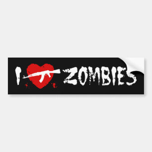 Autocollant De Voiture J'aime les zombies