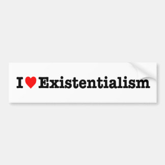 AUTOCOLLANT DE VOITURE "J'AIME L'EXISTENTIALISME "