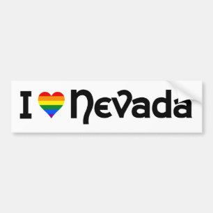 Autocollant De Voiture J'aime LGBT Nevada State Bumper Sticker