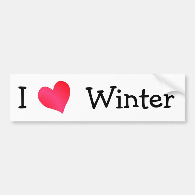 Autocollant De Voiture J'aime l'hiver (Devant)