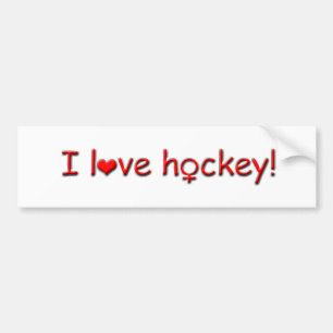 Autocollant De Voiture J'aime l'hockey ! - Sports de filles/de femmes