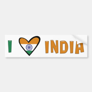 Autocollant De Voiture J'aime l'Inde