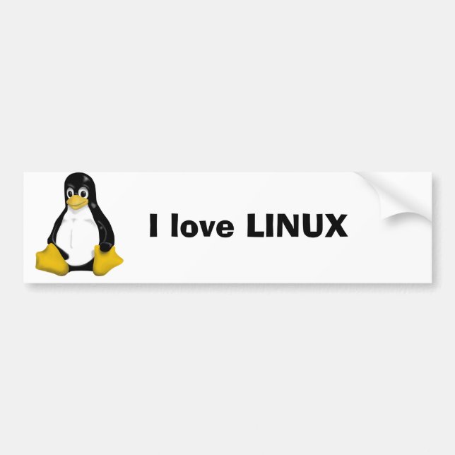 Autocollant De Voiture J'aime LINUX (Devant)