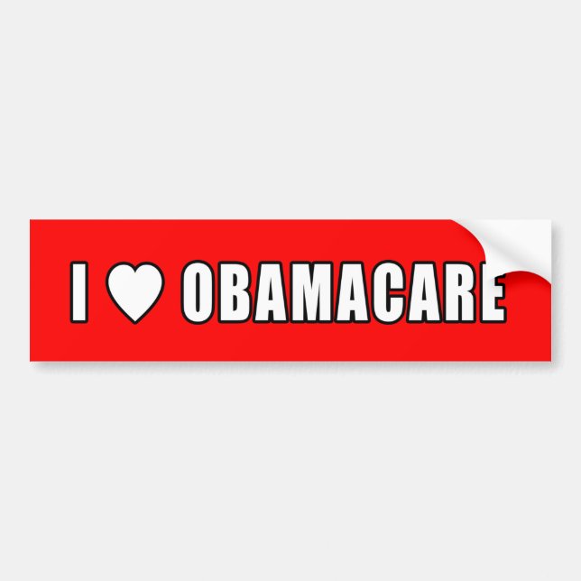 AUTOCOLLANT DE VOITURE J'AIME L'OBAMACARE DU COEUR (Devant)