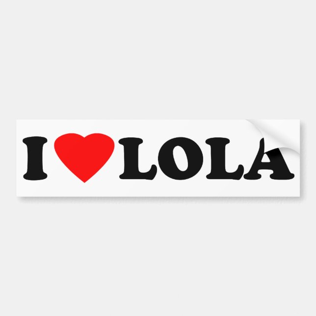 Autocollant De Voiture J'aime Lola (Devant)