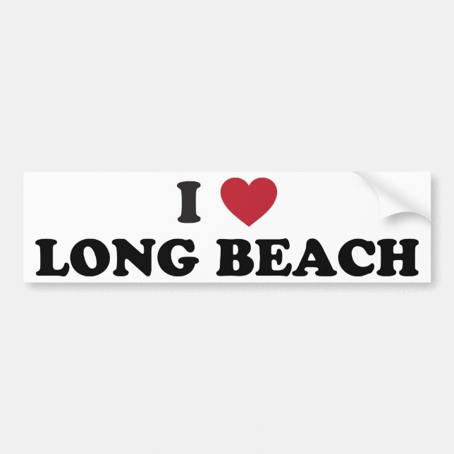 Autocollant De Voiture J'aime Long Beach la Californie (Devant)
