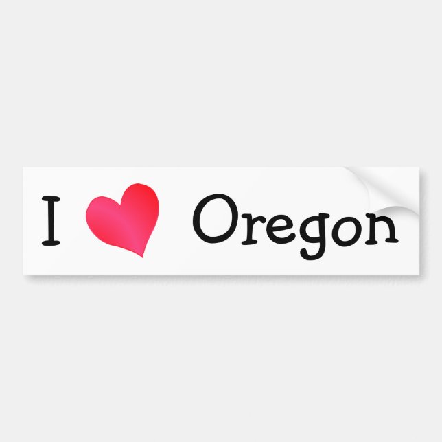 Autocollant De Voiture J'aime l'Oregon (Devant)