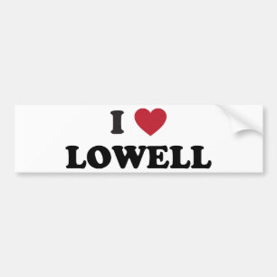 Autocollant De Voiture J'aime Lowell le Massachusetts