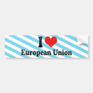 Autocollant De Voiture J'aime l'Union européenne