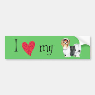 Autocollant De Voiture J'aime ma Biewer Terrier