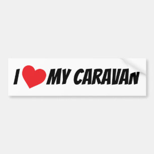 Autocollant De Voiture J'aime ma caravane grand coeur d'amour rouge