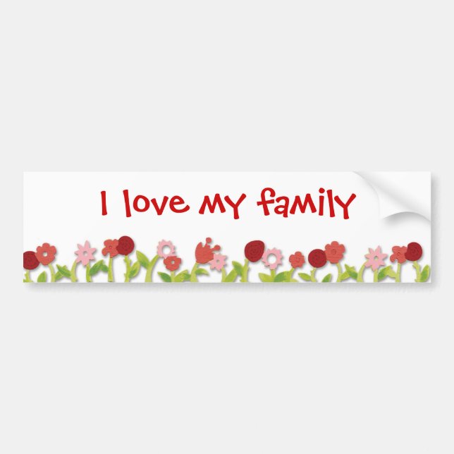 Autocollant De Voiture J'aime ma famille (Devant)
