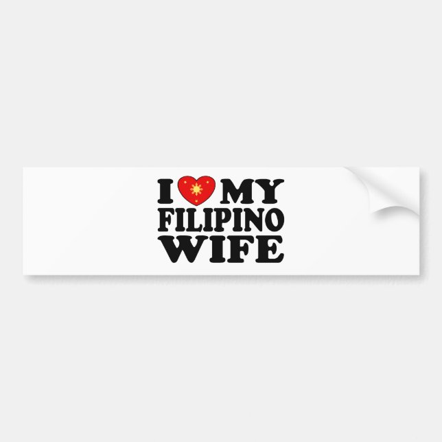 Autocollant De Voiture J'Aime Ma Femme Philippine (Devant)