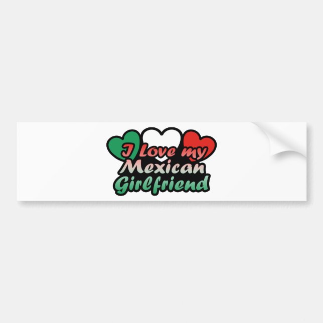 Autocollant De Voiture J'Aime Ma Fille Mexicaine (Devant)