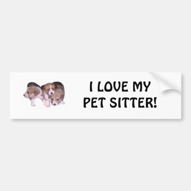 AUTOCOLLANT DE VOITURE J'AIME MA GARDE D'ENFANTS D'ANIMAL FAMILIER ! (Devant)