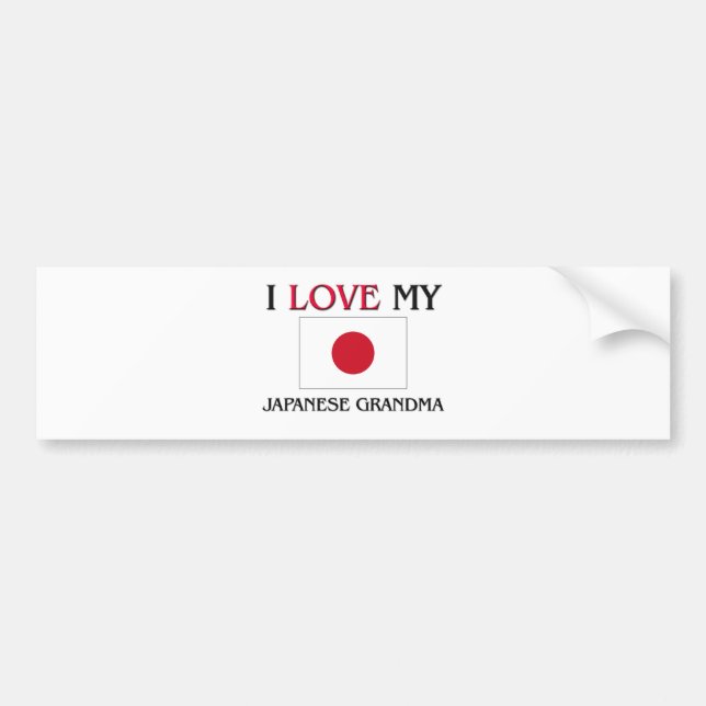 Autocollant De Voiture J'aime ma grand-maman japonaise (Devant)
