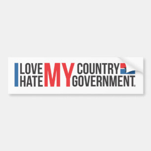 Autocollant De Voiture J'aime MA haine de PAYS MON GOUVERNEMENT