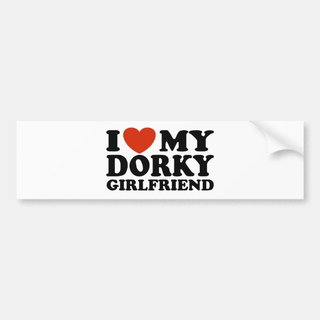 Autocollant De Voiture J'Aime Ma Petite Amie Dorée (Devant)
