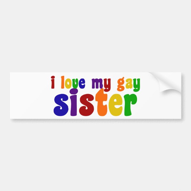 Autocollant De Voiture J'Aime Ma Soeur Gay (Devant)