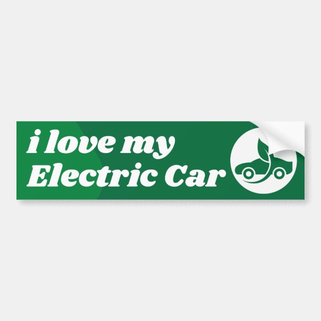Autocollant De Voiture j'aime ma voiture électrique (Devant)