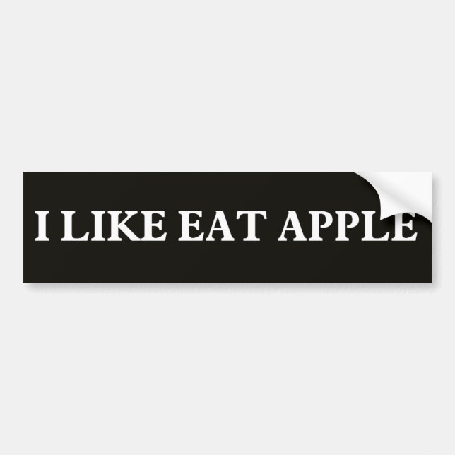 Autocollant De Voiture J'aime Manger Sticker Apple Bumper (Devant)