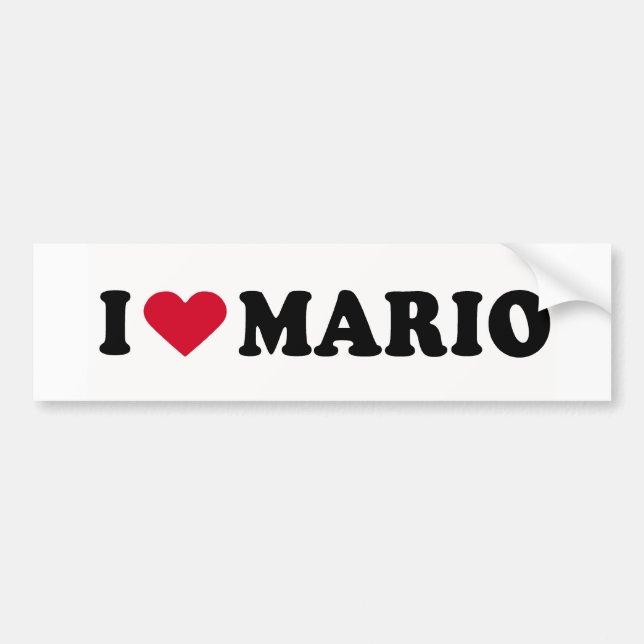AUTOCOLLANT DE VOITURE J'AIME MARIO (Devant)