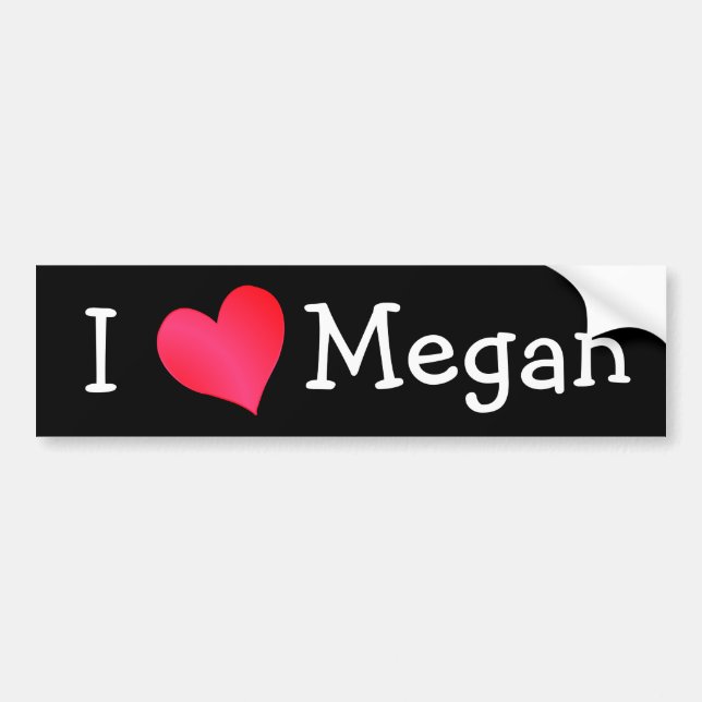 Autocollant De Voiture J'aime Megan (Devant)