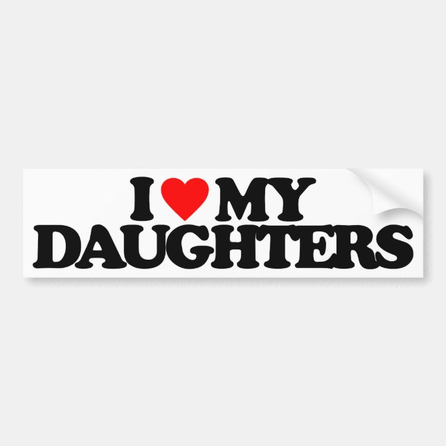 AUTOCOLLANT DE VOITURE J'AIME MES FILLES (Devant)