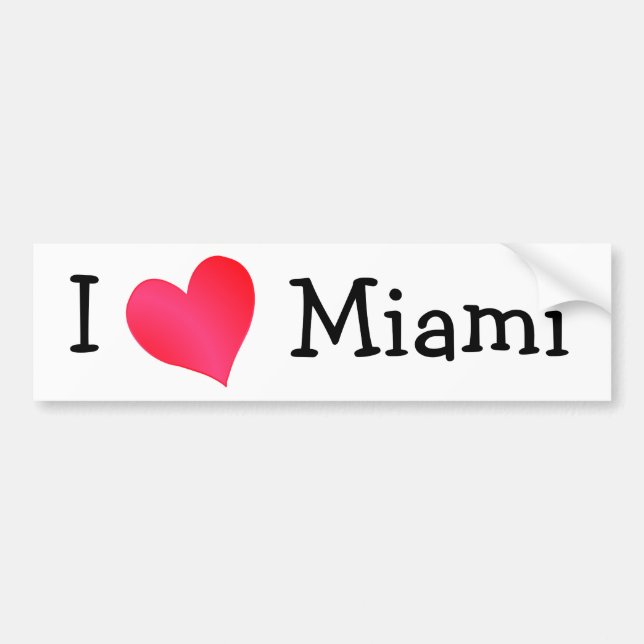 Autocollant De Voiture J'aime Miami (Devant)